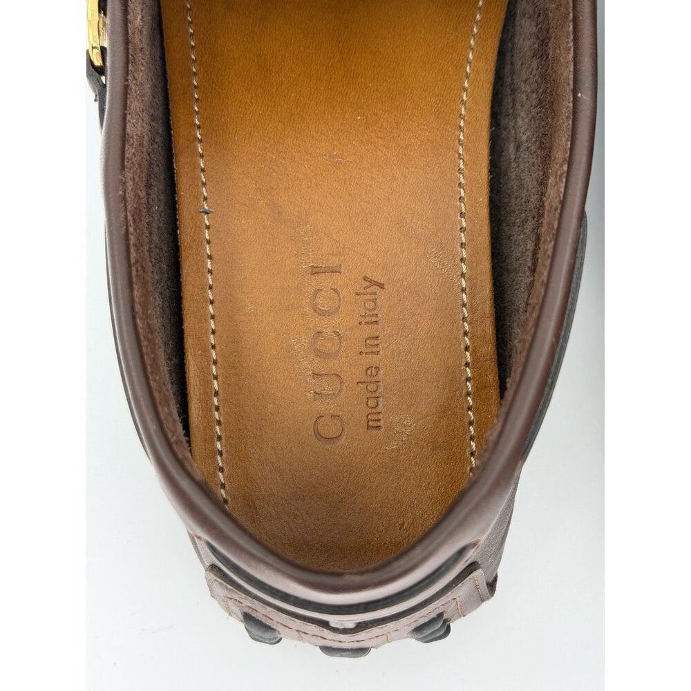 Gucci Shoes Mens Driver Interlocking G Logo Leather Moccasins Italy US Size 12 - Picture 15 of 16